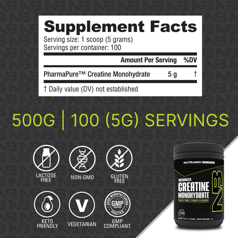 CREATINA MONOHIDRATO "NUTRA BIO" 300 GR