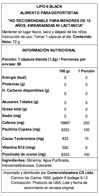 LIPO 6 BLACK ULTRA CONCENTRATE "NUTREX"