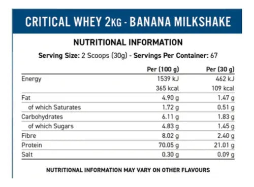CRITICAL WHEY APPLIED NUTRTION 2 KG - EXT: 11/25