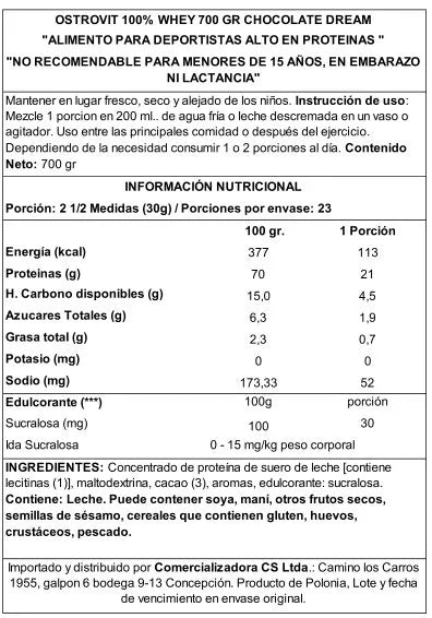 OSTROVIT 100% WHEY PROTEIN (700 GR)
