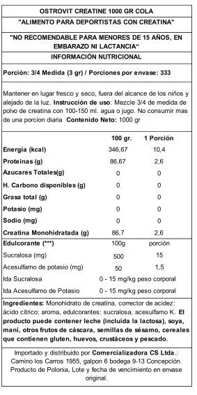 CREATINA MONOHIDRATADA 1 KG SABORES