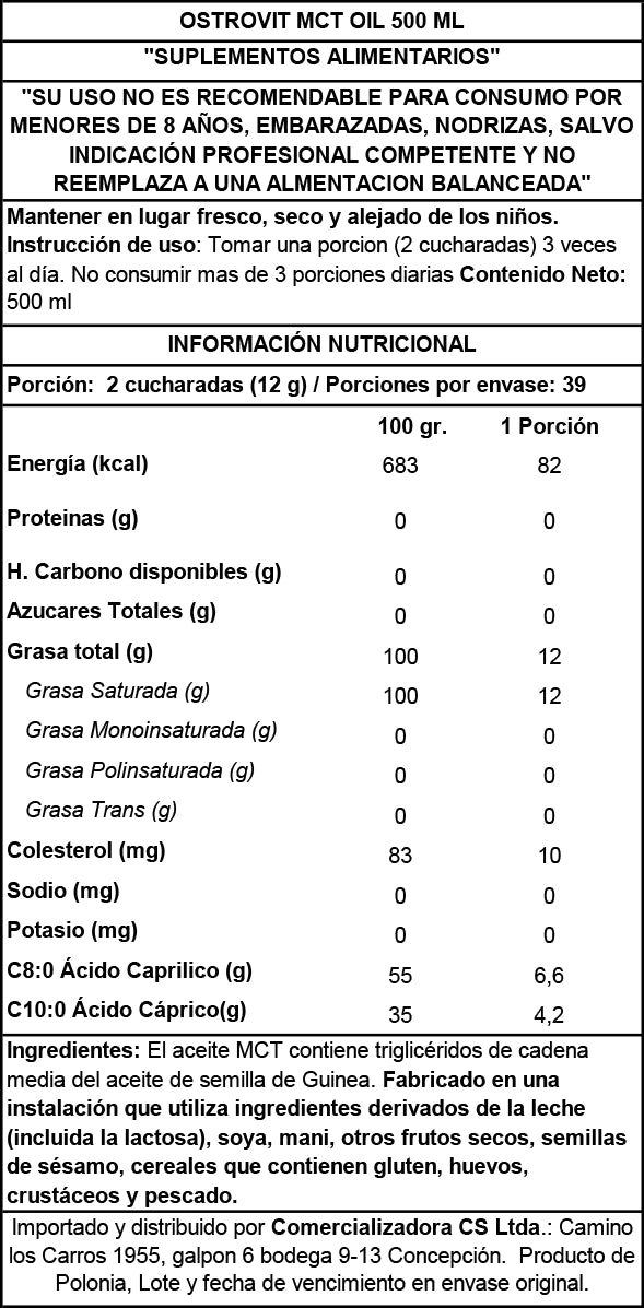 ACEITE MCT 500 ML OSTROVIT