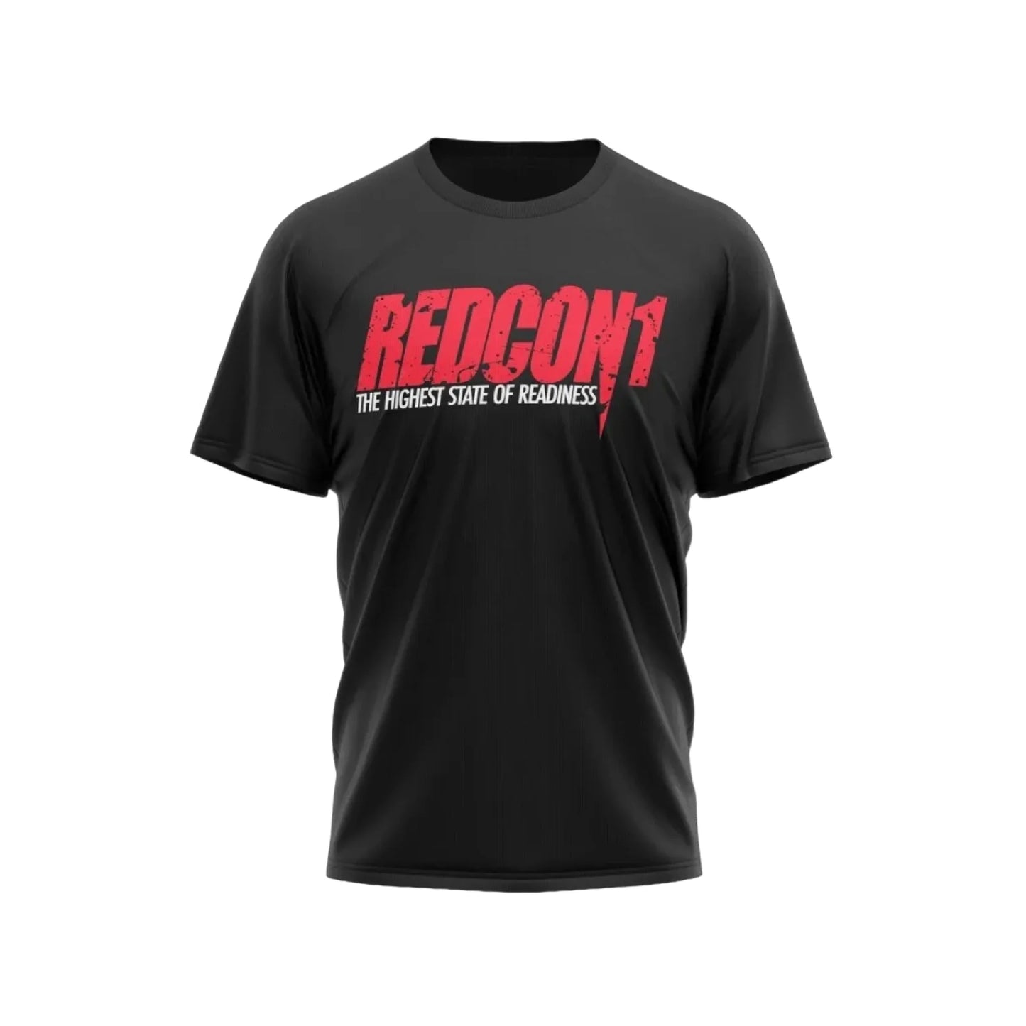 POLERA RED1 BLACK LOGO ROJO