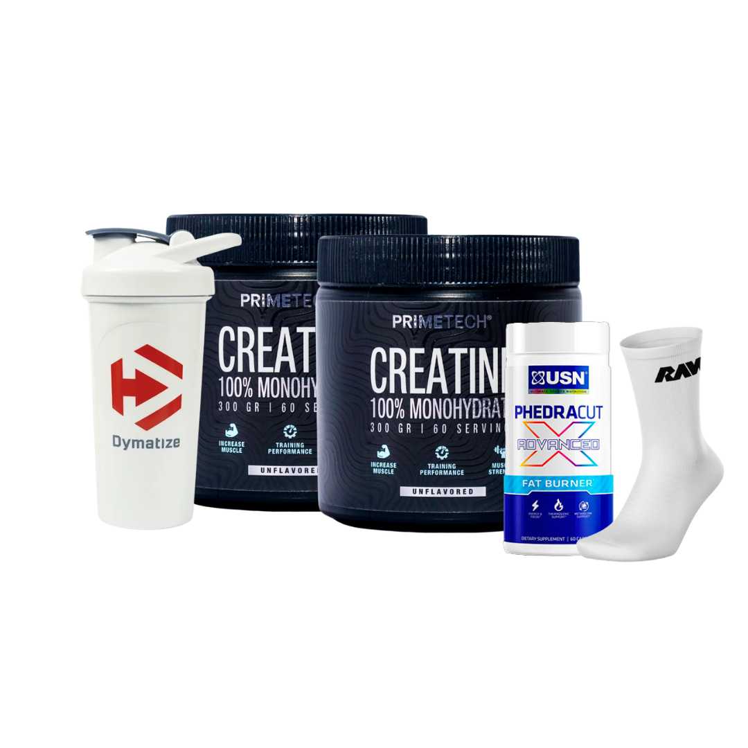 2 CREATINAS MONOHIDRATO 300 GR "PRIMETECH" + PHEDRACUT + 2 REGALOS