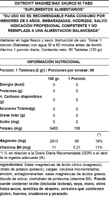 MAGNES MAX + MAGNESIO + POTASIO + B6
