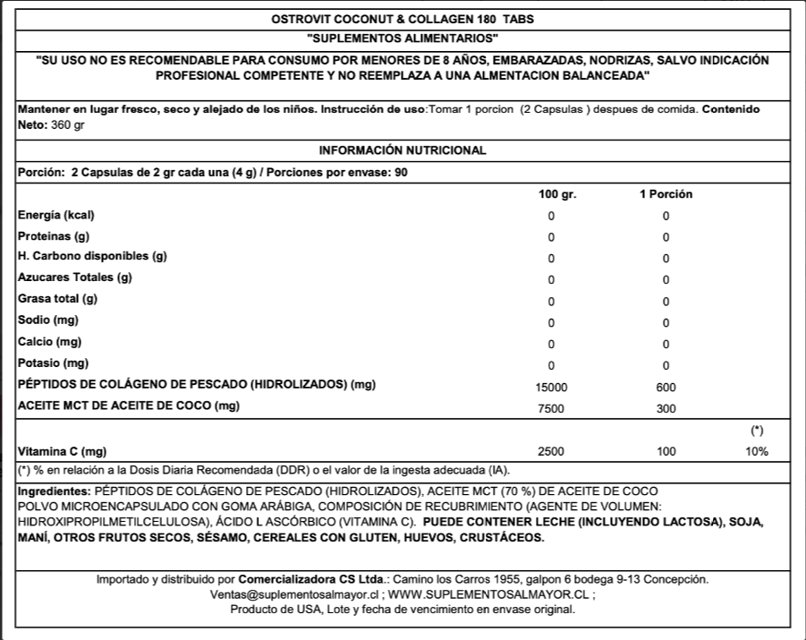 COLAGENO Y MCT OIL DE COCO "OSTROVIT"