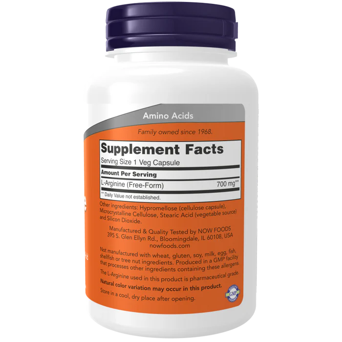 L-ARGININE 700 MG 180 CAPS "NOW FOODS"