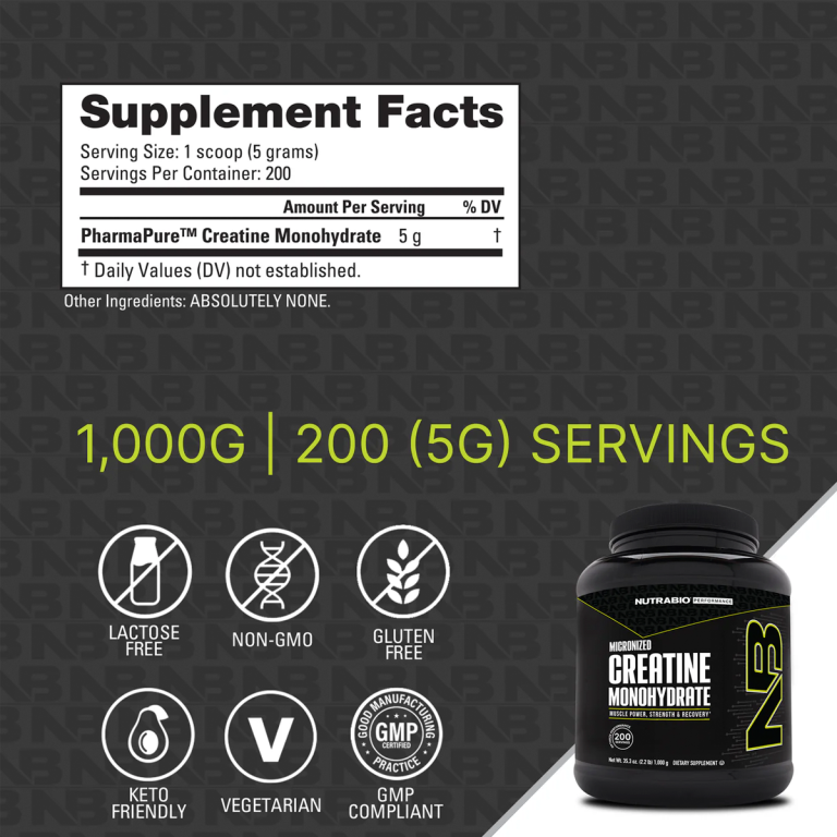 CREATINA MONOHIDRATO 1 KG "NUTRABIO"