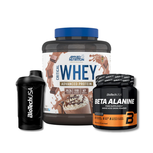 PROTEINA CRITICAL WHEY 2 KG + BETA ALANINA 300 GR "BT" + SHAKER