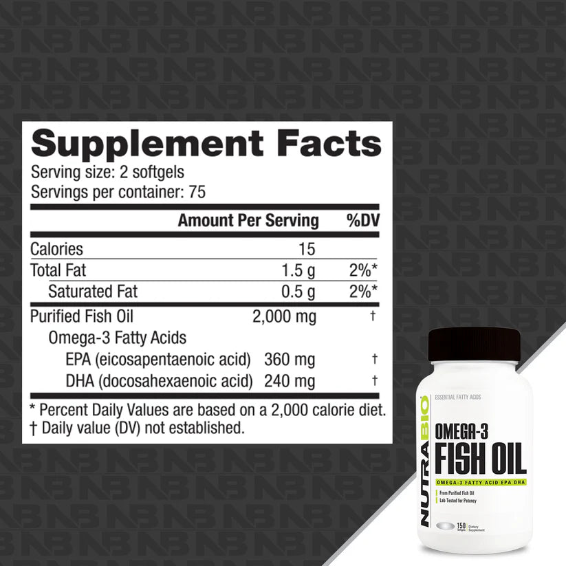 OMEGA 3 FISH OIL 150 CAPS NUTRABIO