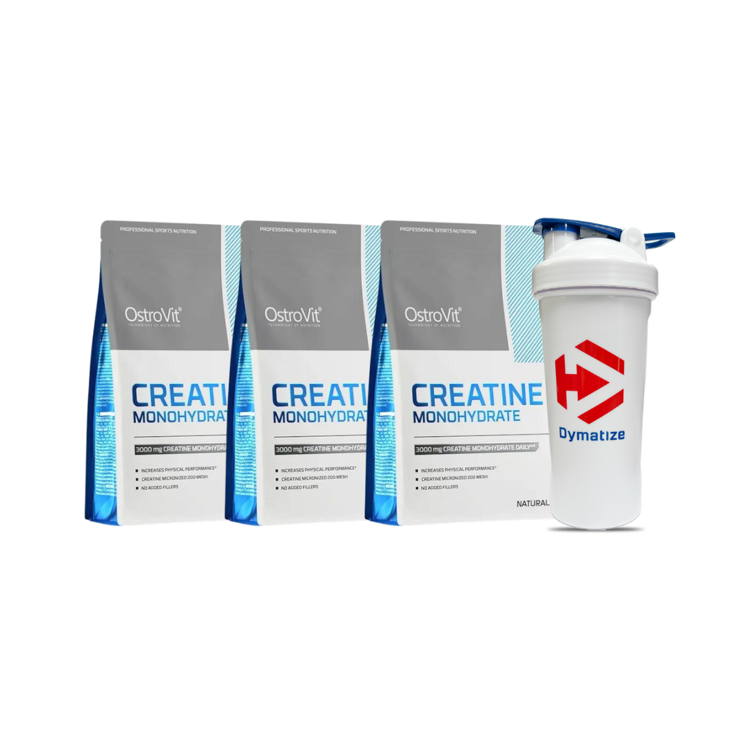 3 CREATINAS MONOHIDRATO OSTROVIT 300 GRS + SHAKER DE REGALO CON ENVIO GRATIS