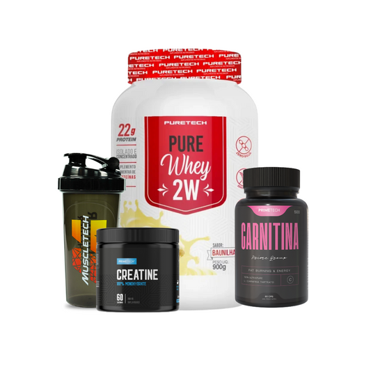 PURETECH 100% PURE WHEY 900 GR + CREATINA 100% MONOHIDRATO 300 GR "PRIMETECH" + ARGININA 60 CAPS + SHAKER DE REGALO