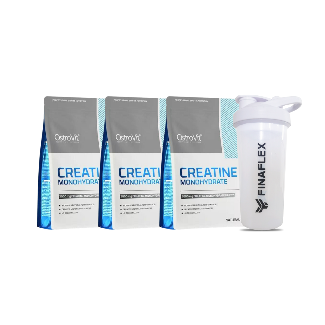 3 CREATINAS MONOHIDRATO OSTROVIT 300 GRS + SHAKER DE REGALO CON ENVIO GRATIS