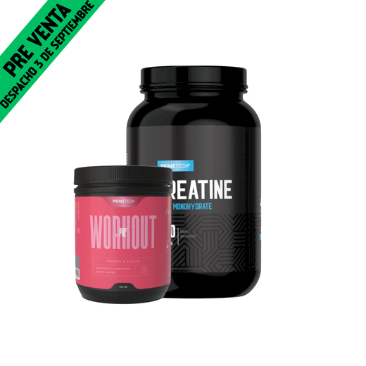 PRE ENTRENO 450 GR PRIMETECH + CREATINA MONOHIDRATO 1000 GR "PRIMETECH" 200