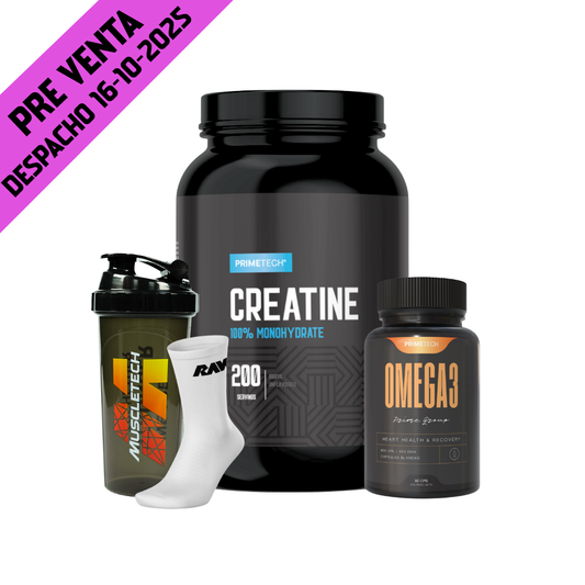 CREATINA MONOHIDRATO 1000 GR "PRIMETECH" + OMEGA 3 60 CAPS + 2 REGALOS PRE VENTA - DESPACHO EL DIA 16-10-2025