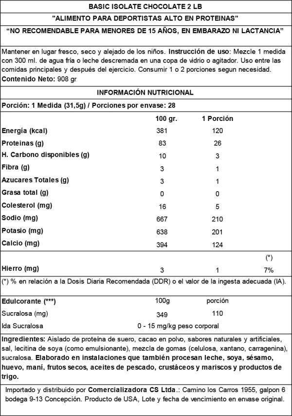BASIC WHEY ISOLATE 2 LBS