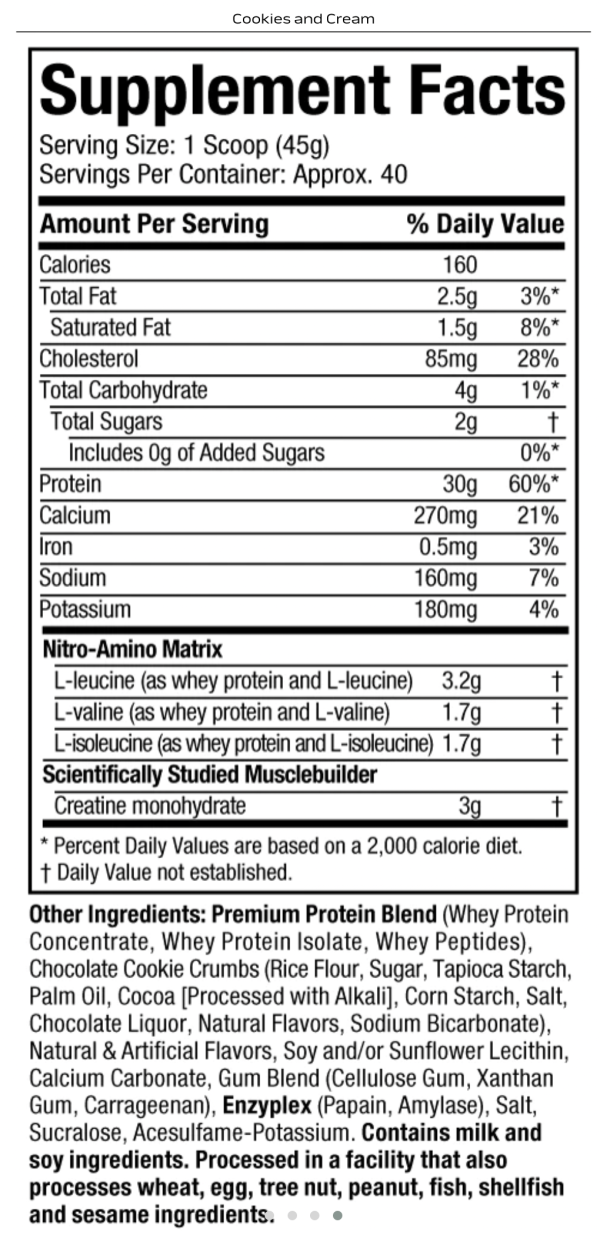 NITRO TECH 4 LBS "MUSCLETECH"