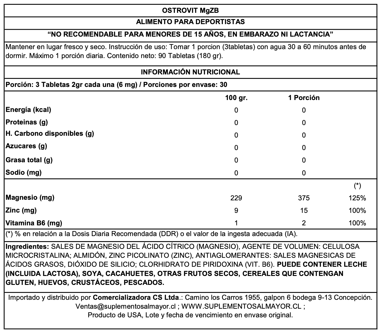 MGZB – MAGNESIO ZINC B6 "OSTROVIT"