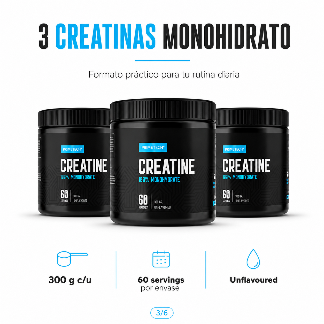 Pack Definición: x3 Creatina + Carnitina + Cafeína