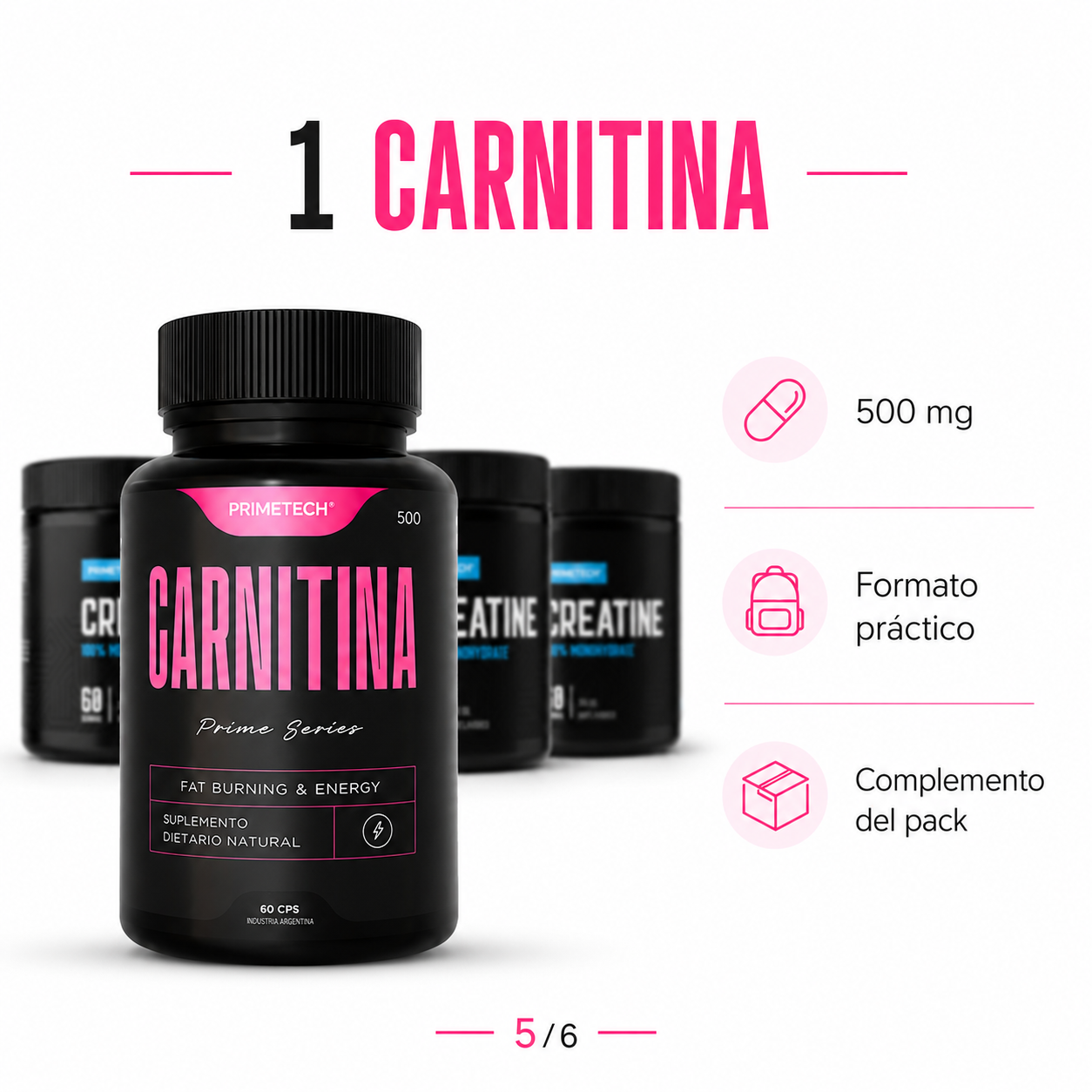 Pack Definición: x3 Creatina + Carnitina + Cafeína
