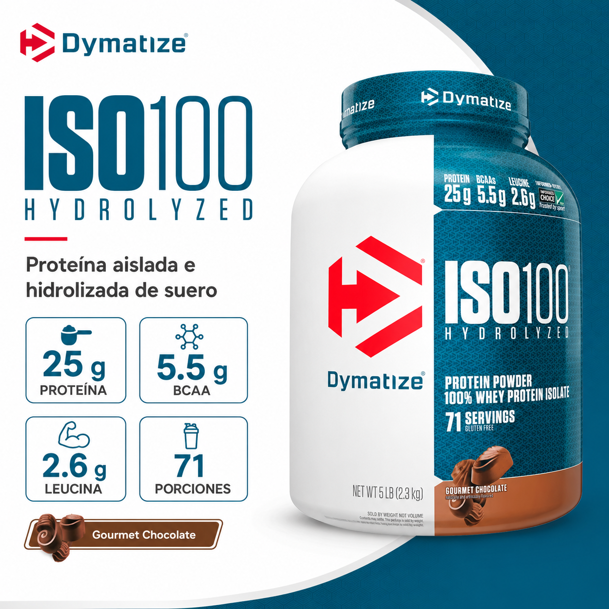 PROTEÍNA ISO 100 5 LB "DYMATIZE"