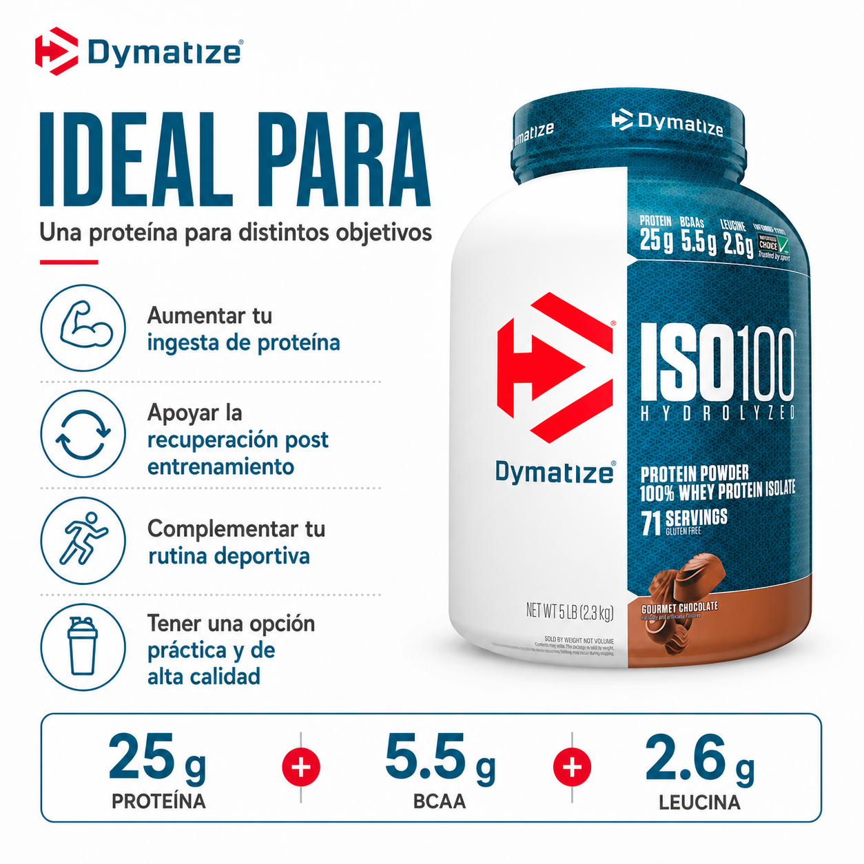 PROTEÍNA ISO 100 5 LB "DYMATIZE"