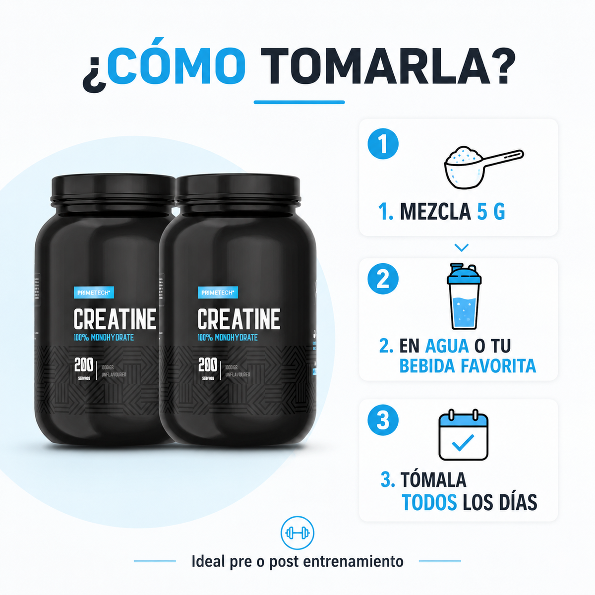 2 CREATINA MONOHIDRATO 1000 GR "PRIMETECH" - CREATINA MONOHIDRATADA 1 KG - PRIMETECH - PRE VENTA DESPACHO 16 DE SEPTIEMBRE