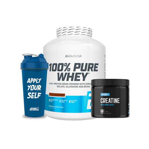 PURE WHEY 5 LBS "BIOTECH USA" + CREATINA MONOHIDRATO 100% 300 GR  "PRIMETECH" + SHAKER