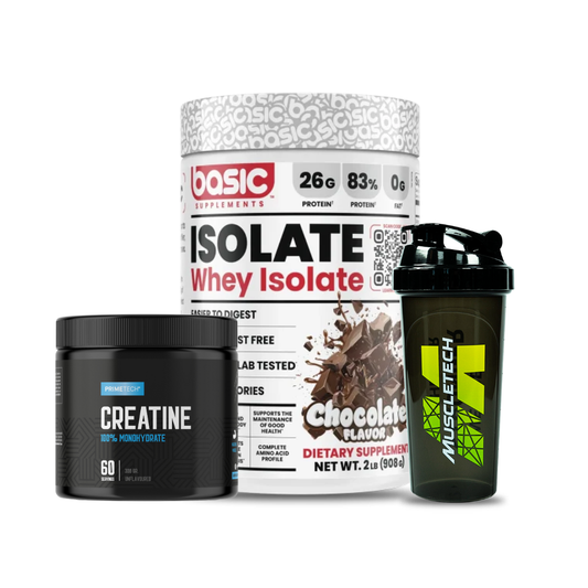 WHEY BASIC ISOLATE 2 LB + CREATINA MONOHIDRATO 300 GR PRIMETECH + SHAKER