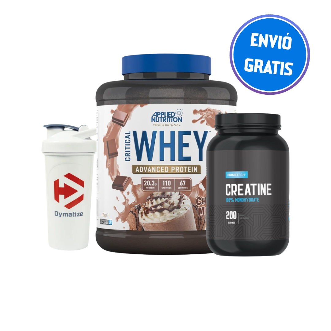 CRITICAL WHEY 2 KG "APPLIED NUTRITION" + CREATINA MONOHIDRATO 1 KG "PRIMETECH" + SHAKER
