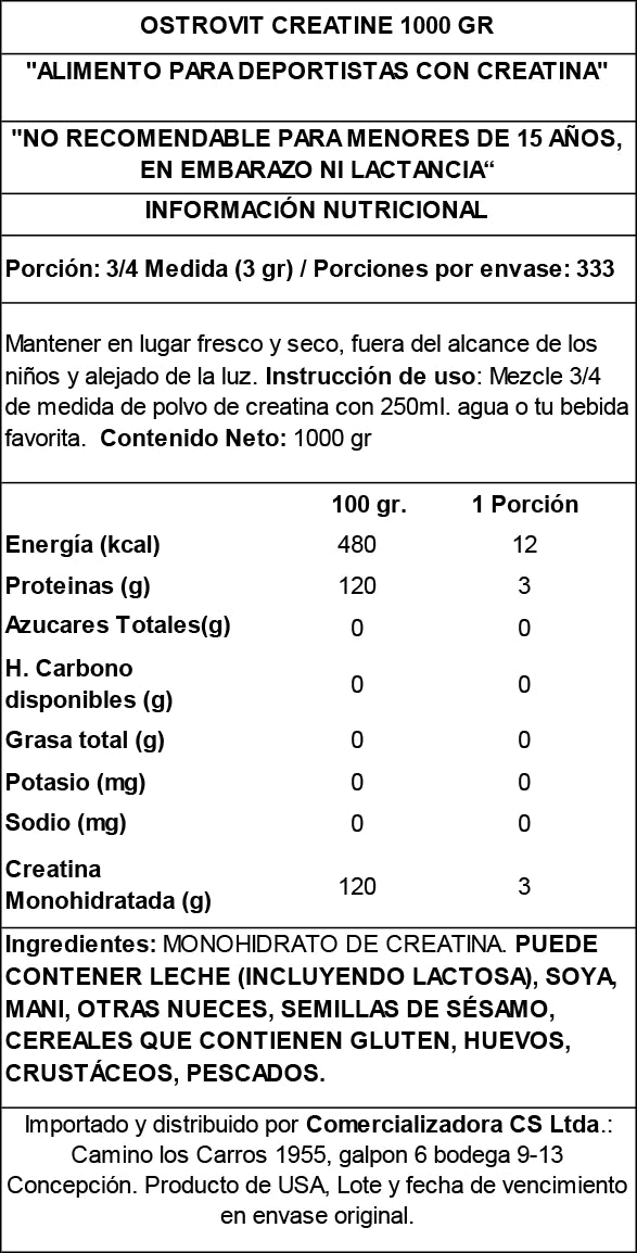 CREATINA MONOHIDRATADA 1 KG SABORES