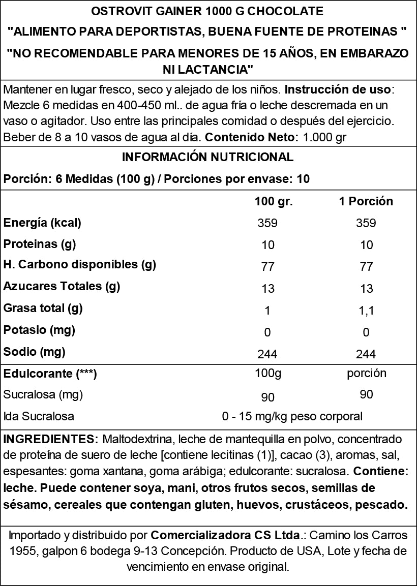 MASS GAINER 1000 GR "OSTROVIT"