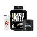 CLASSIC WHEY 5 LB "NUTRABIO" + CREATINA MONOHIDRATO 300 GR "PRIMETECH" + SHAKER