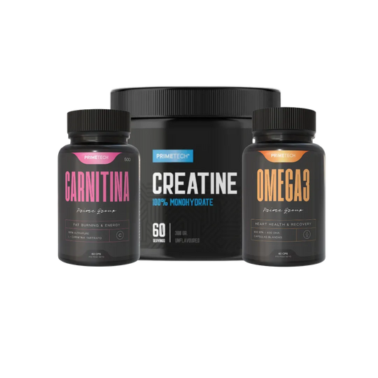 CREATINA MONOHIDRATO 300 GR "PRIMETECH" +  2 VITAMINAS "PRIMETECH"
