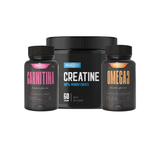 CREATINA MONOHIDRATO 300 GR "PRIMETECH" + 2 VITAMINAS "PRIMETECH"