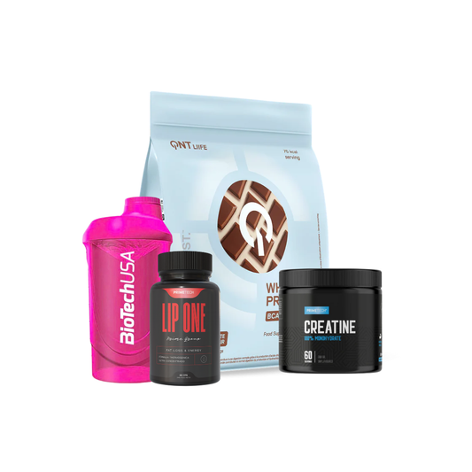 PROTEINA WHEY LIGH DIGEST 500 GR "QNT" + CREATINA MONOHIDRATO 300 GR "PRIMETECH" + PRODUCTOS PRIMETECH PACK + SHAKER