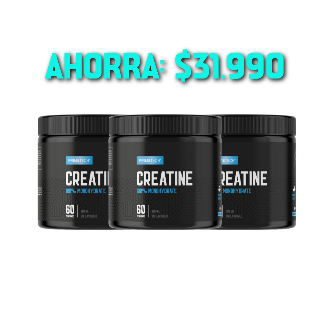 3 CREATINAS MONOHIDRATO 300 GR "PRIMETECH" - Oferta VIP
