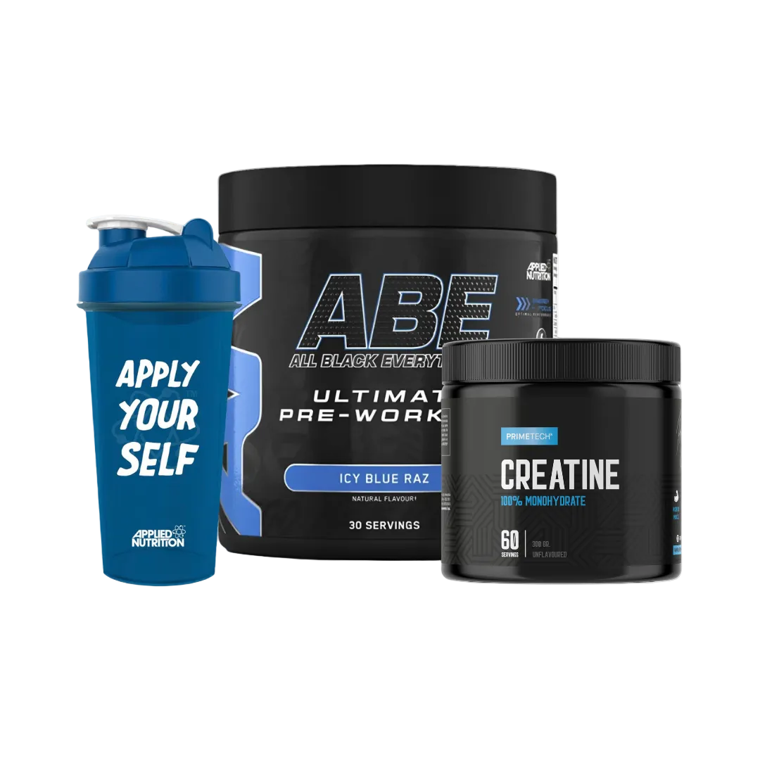 PACK PRE-ENTRENO ABE 375 G + CREATINA 300 G + SHAKER