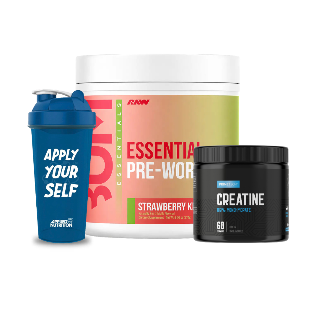 PACK CBUM ESSENTIAL PRE-WORKOUT + CREATINA 300 G + SHAKER