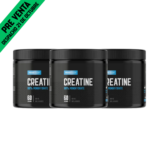Pack 3 Creatinas Monohidratadas 300 g PrimeTech - Pre venta despacho el dia 21 de oct