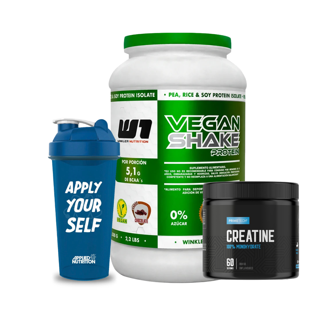 VEGAN SHAKE 2 LB + CREATINA MONOHIDRATO 300 GR + SHAKER