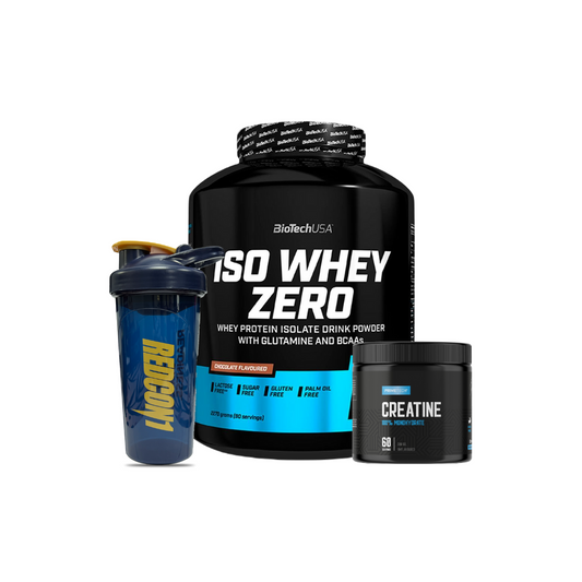 ISO WHEY ZERO 5 LB "BIOTECHUSA" + CREATINA MONOHIDRATO 300 GR + SHAKER