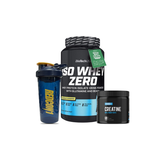 ISO WHEY ZERO 2 LB "BIOTECHUSA" + CREATINA MONOHIDRATO 300 GR + SHAKER