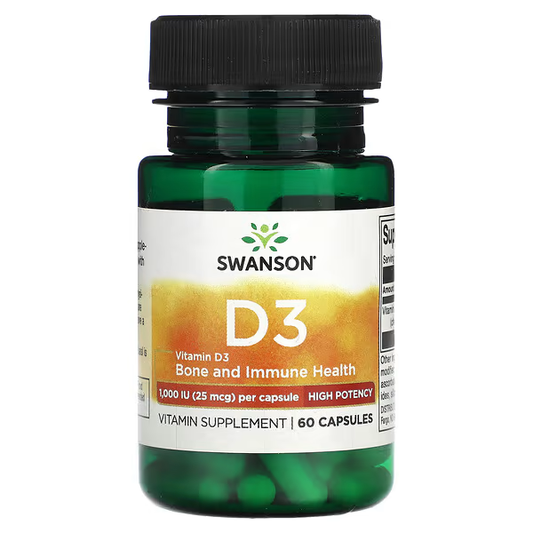 VITAMINA D3, 25 MCG 1000 UI, 60 CAPS