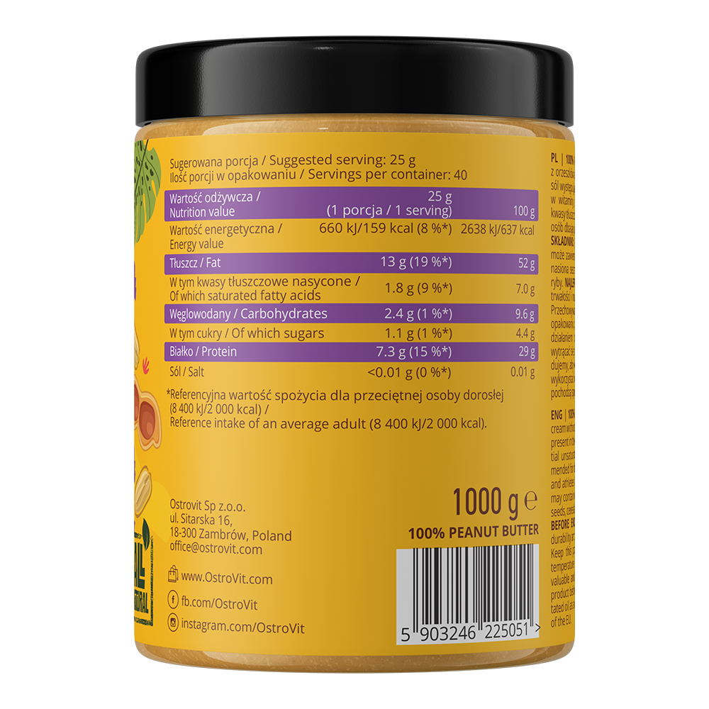 OSTROVIT 100% PEANUT BUTTER 1000GR