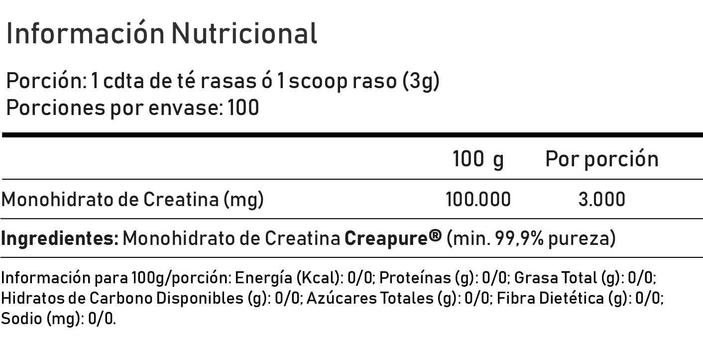 CREATINA MONOHIDRATO 300 GR CREAPURE  "TRUSTLABS"